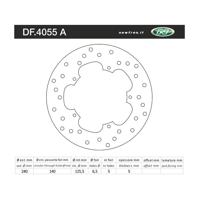 Disc 240mm Nexus/X9500 Rear