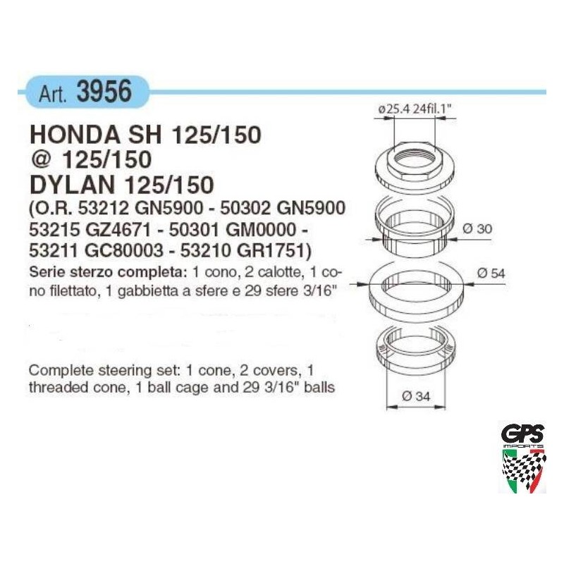 Steering Brg Set @125